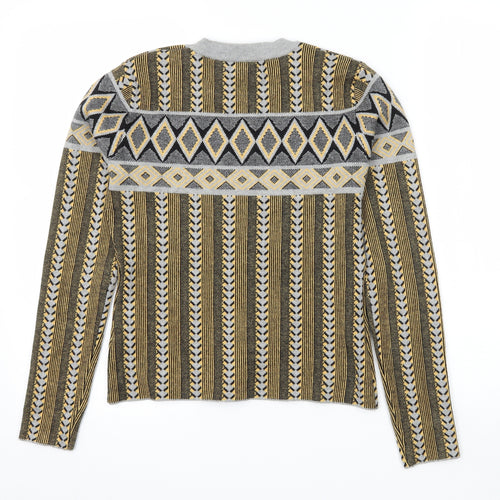 Flammode Girls Multicoloured Geometric Jersey Pullover Sweatshirt Size M