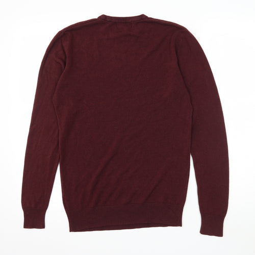 Primark Mens Red  Knit Pullover Jumper Size S