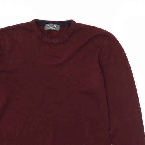 Primark Mens Red  Knit Pullover Jumper Size S