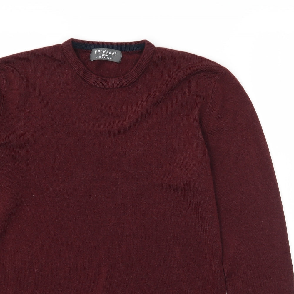 Primark Mens Red  Knit Pullover Jumper Size S