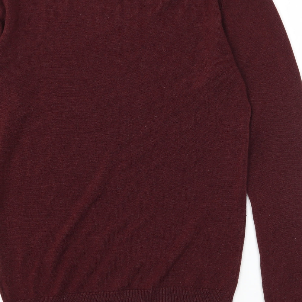 Primark Mens Red  Knit Pullover Jumper Size S