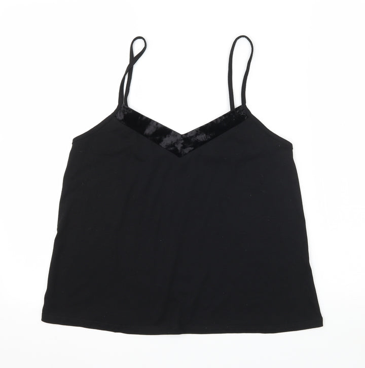Love to Lounge Womens Black Solid Jersey Top Pyjama Top Size M
