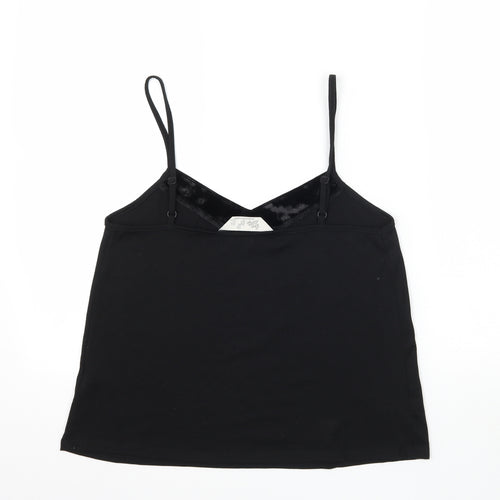 Love to Lounge Womens Black Solid Jersey Top Pyjama Top Size M