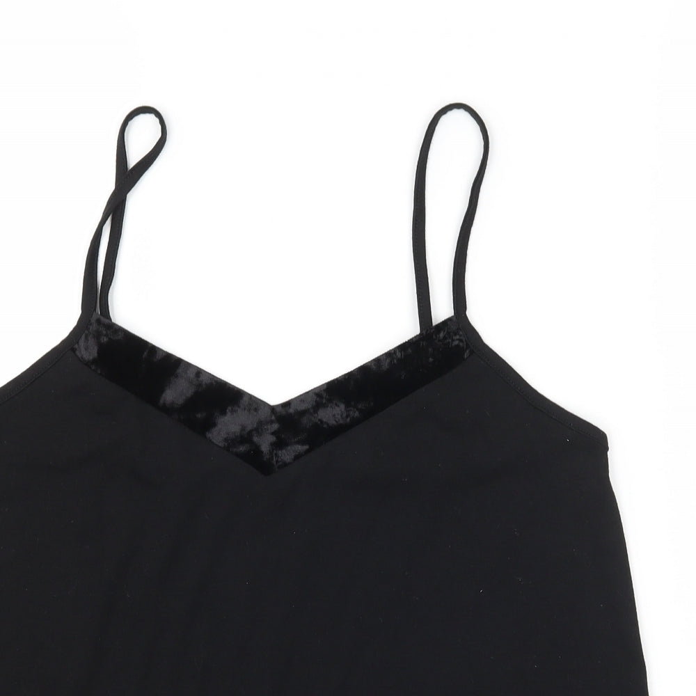 Love to Lounge Womens Black Solid Jersey Top Pyjama Top Size M