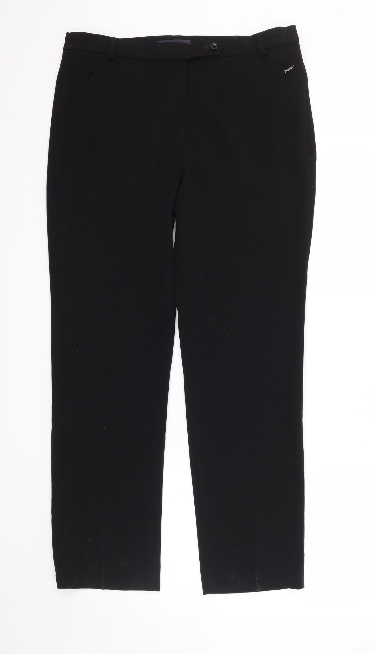 M&S Womens Black   Trousers  Size 12 L29 in