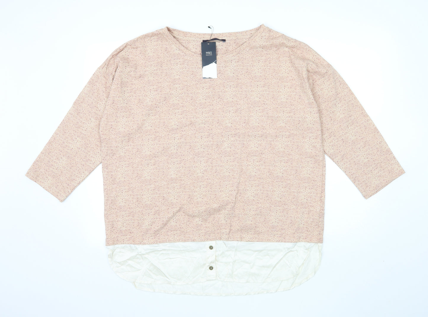 M&S Womens Pink  Jersey Pullover Jumper Size 18