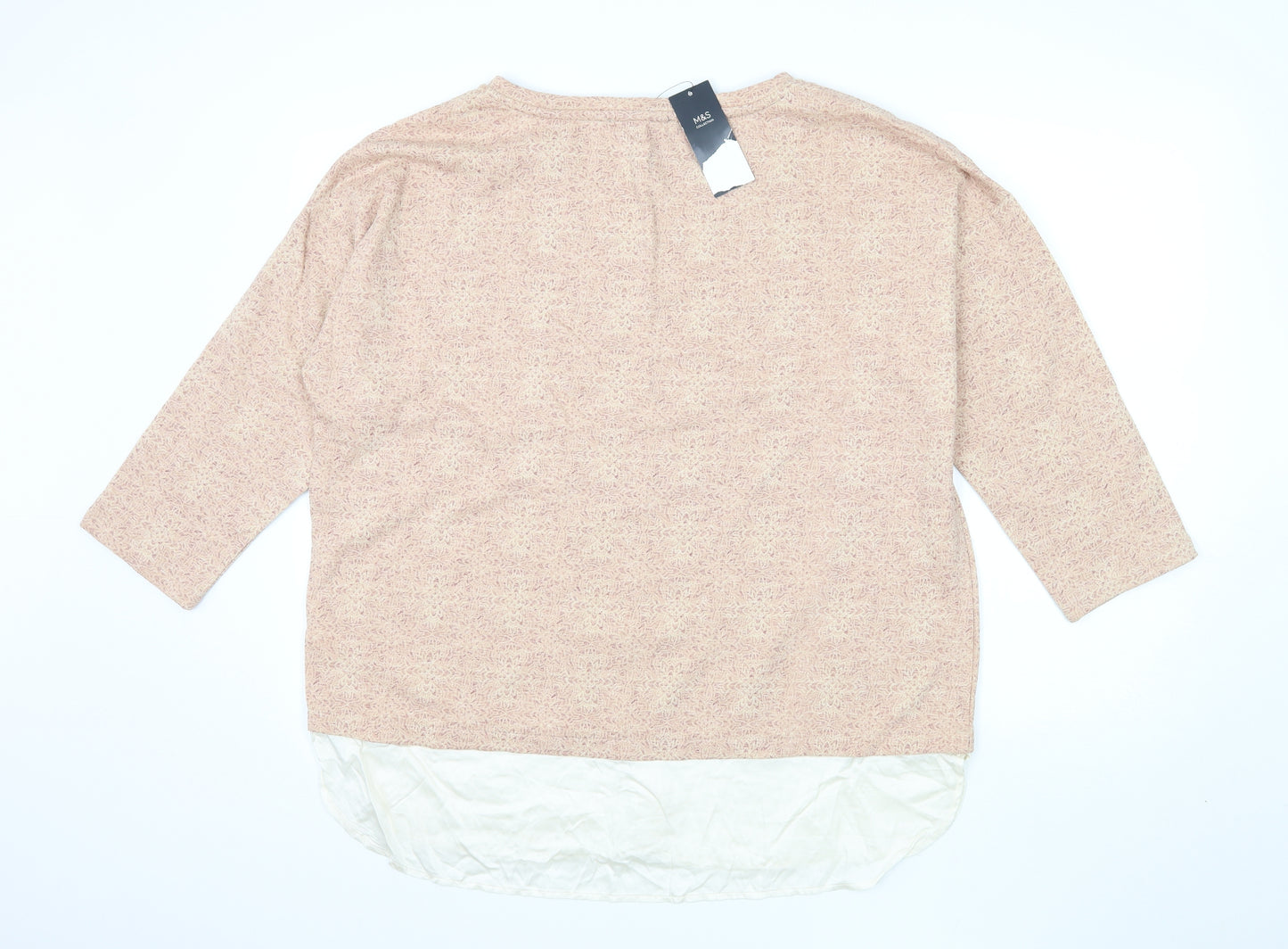 M&S Womens Pink  Jersey Pullover Jumper Size 18