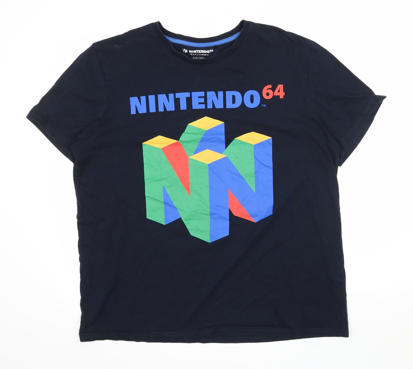 Nintendo Mens Blue  Jersey  T-Shirt Size 2XL