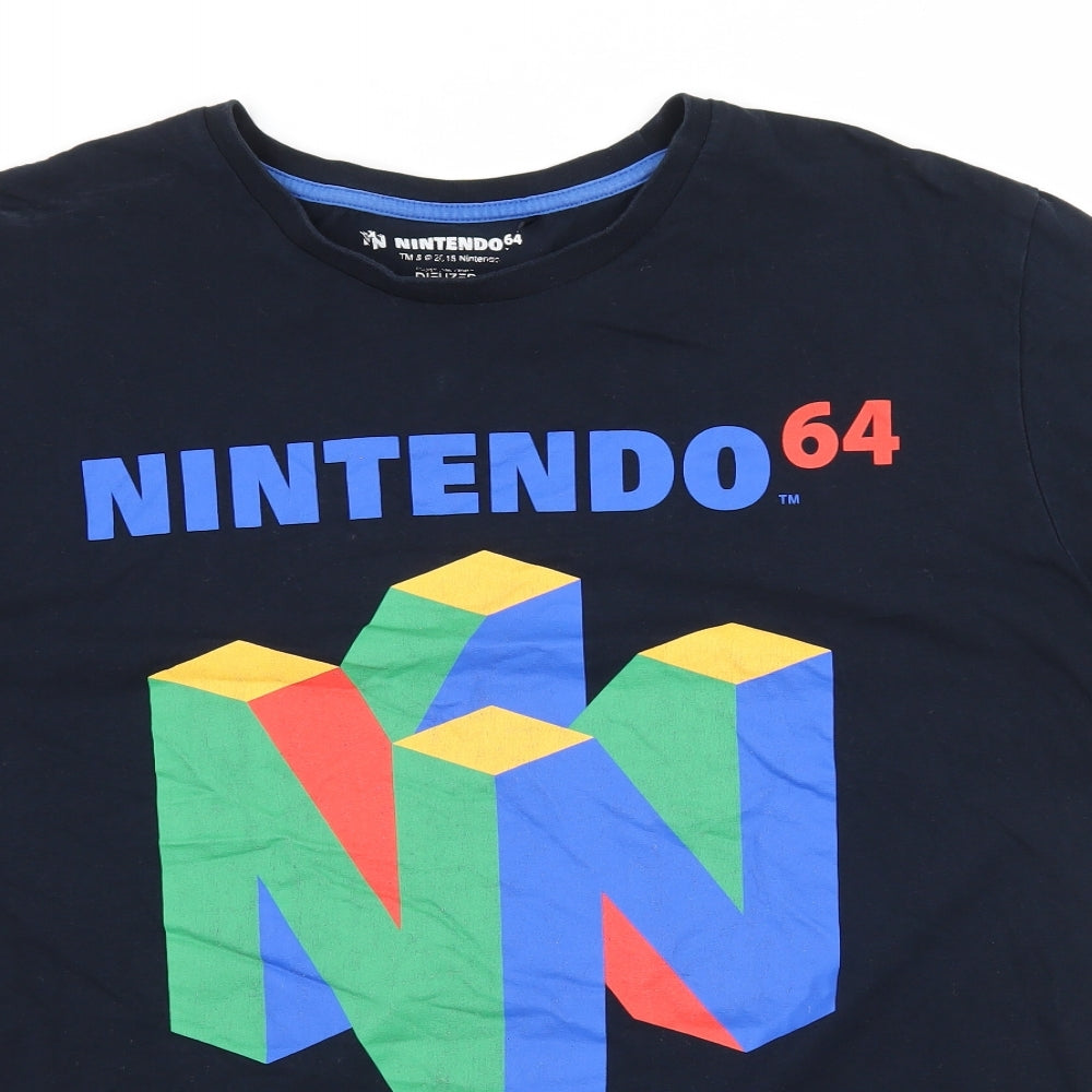 Nintendo Mens Blue  Jersey  T-Shirt Size 2XL