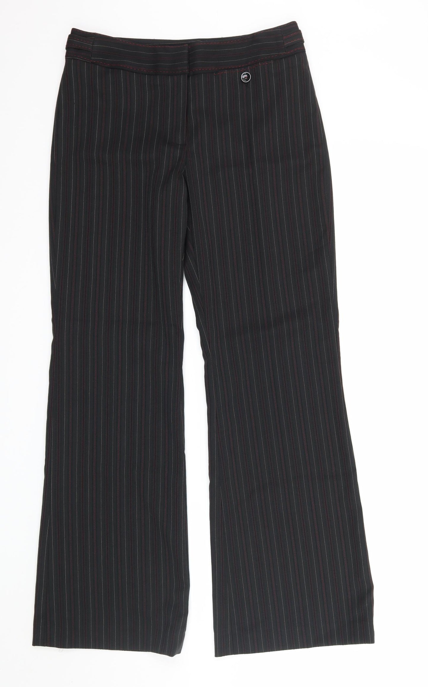 NEXT Womens Black Striped  Trousers  Size 10 L31 in