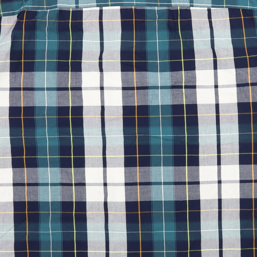 TU Mens Blue Check   Button-Up Size 2XL