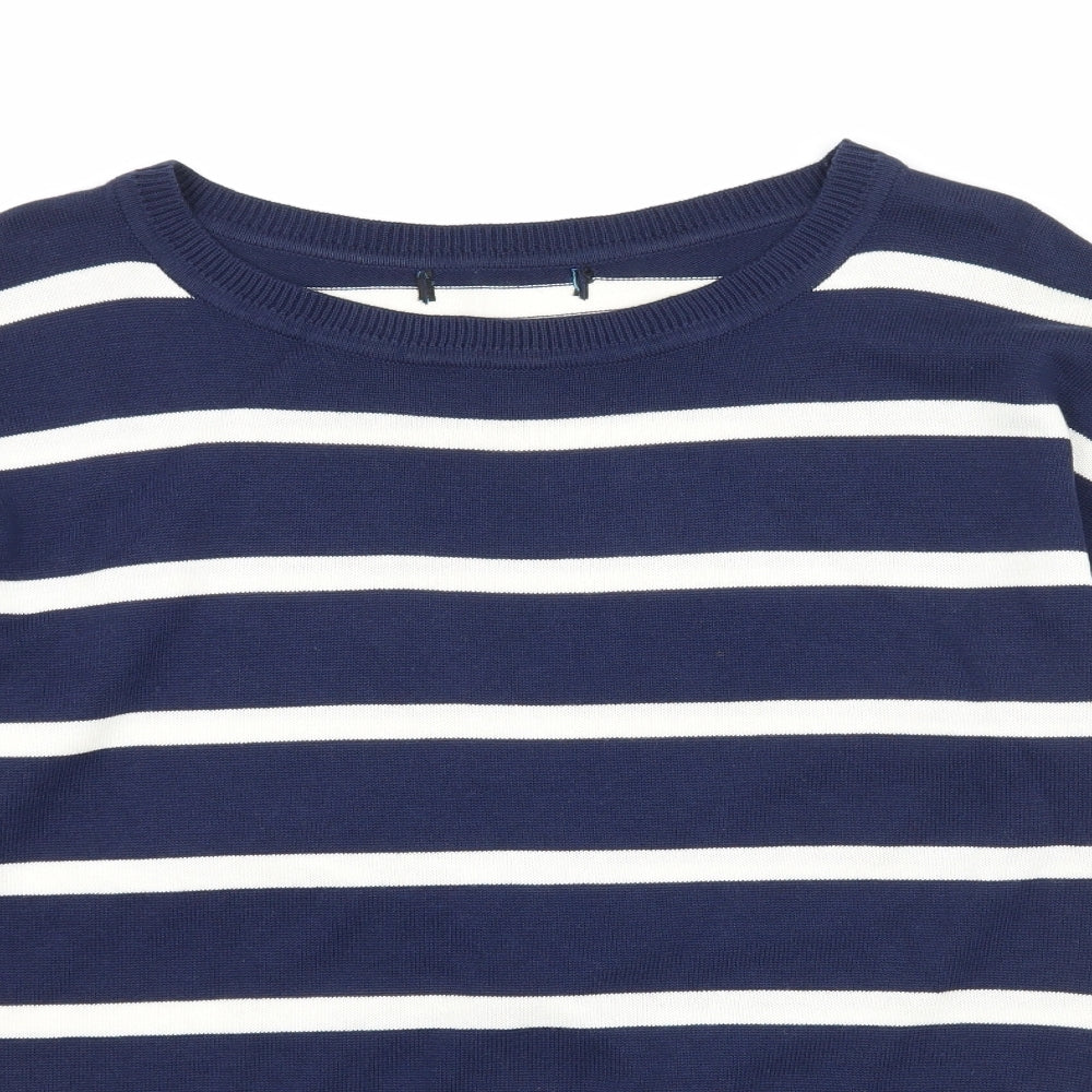 Preworn Womens Blue Striped Knit Pullover Jumper Size 12