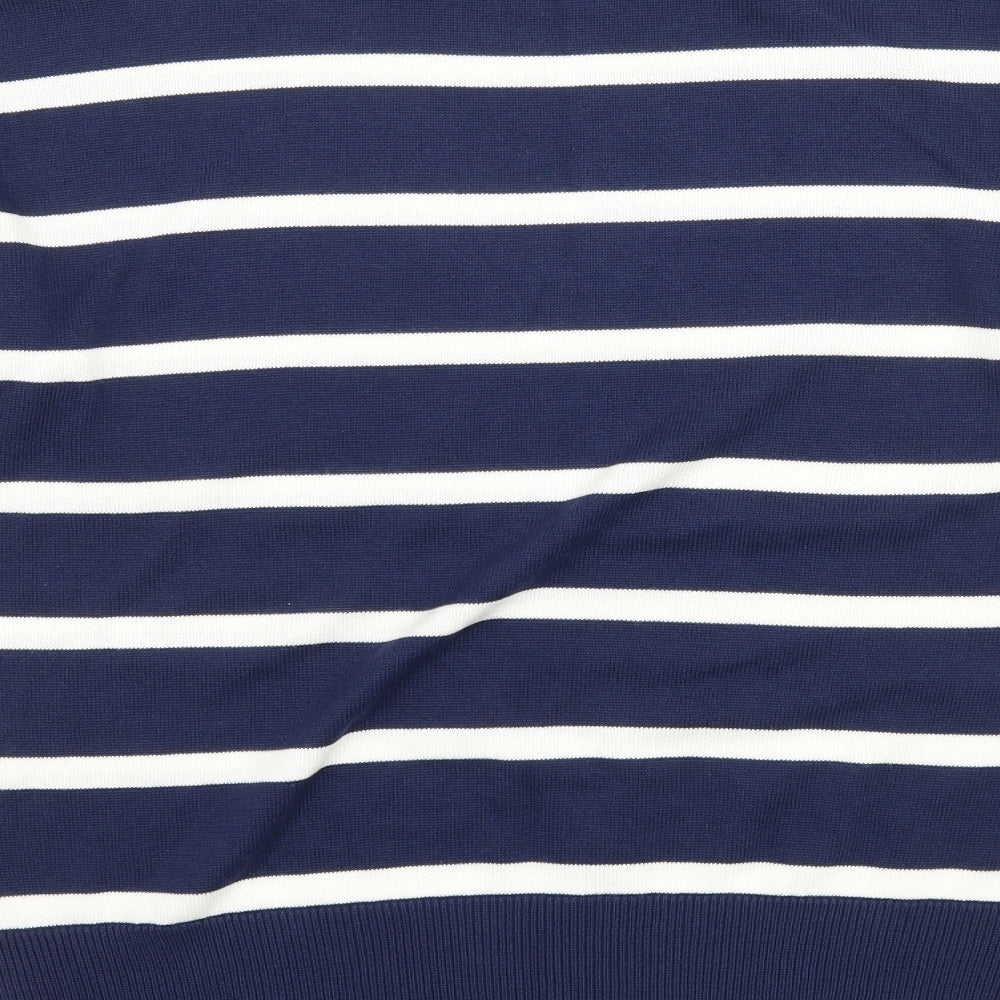 Preworn Womens Blue Striped Knit Pullover Jumper Size 12