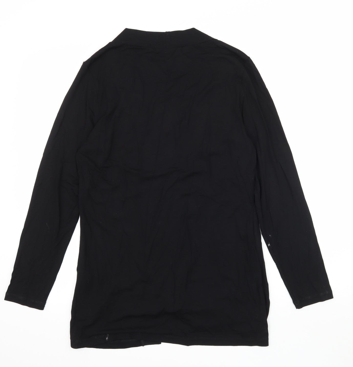 Alessa W Womens Black  Jersey Basic T-Shirt Size 10  - Cardigan and Top All in One
