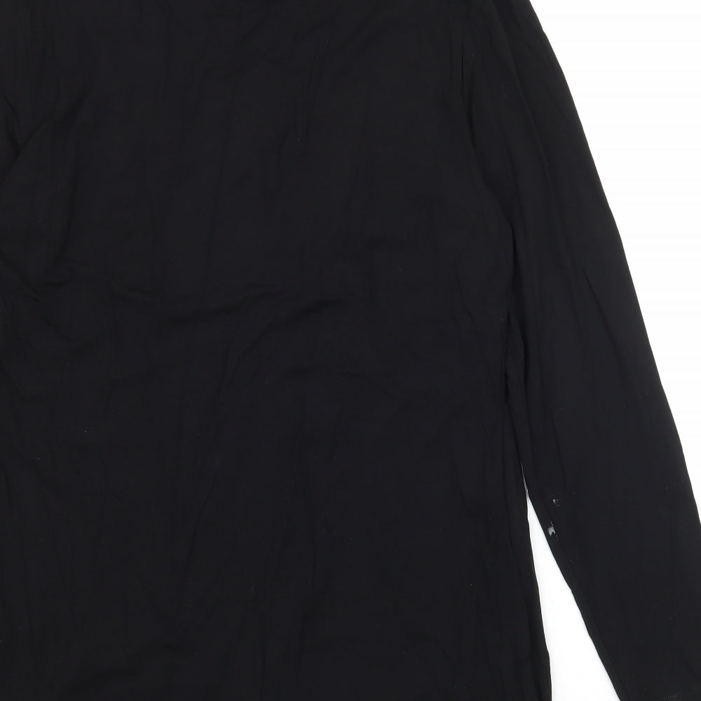 Alessa W Womens Black  Jersey Basic T-Shirt Size 10  - Cardigan and Top All in One