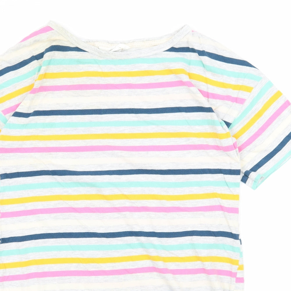 M& Womens Multicoloured Striped Jersey Top Pyjama Top Size 10
