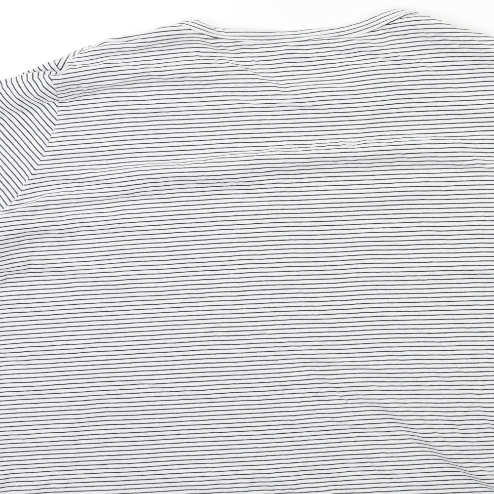 F&F Womens White Striped  Basic T-Shirt Size 20