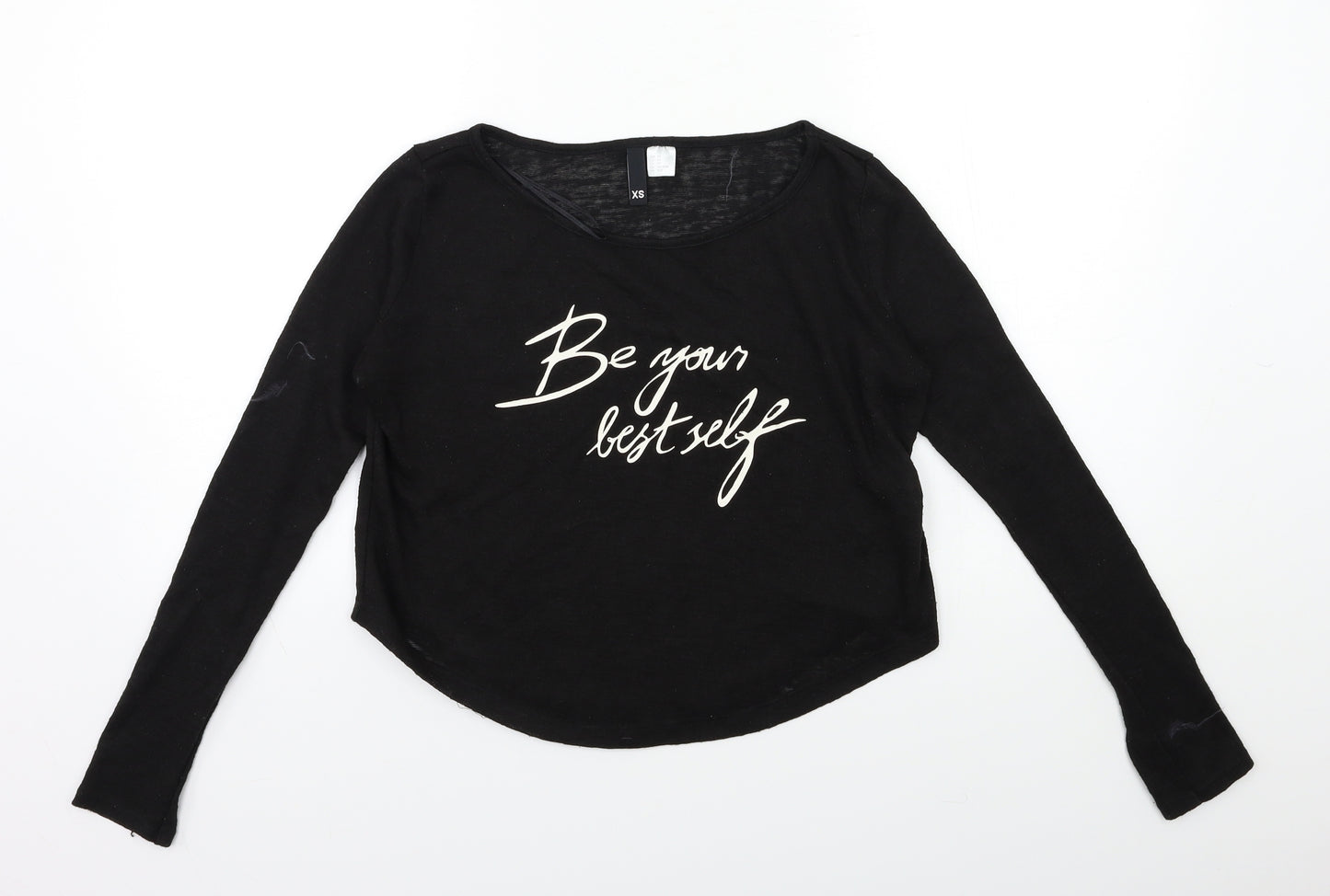 H&M Womens Black  Knit Pullover Jumper Size XS
