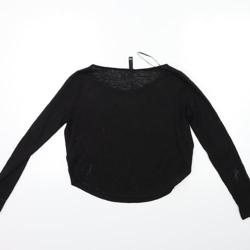 H&M Womens Black  Knit Pullover Jumper Size XS