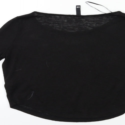 H&M Womens Black  Knit Pullover Jumper Size XS