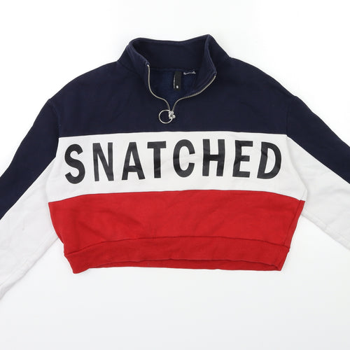 H&M Womens Blue Striped  Pullover Sweatshirt Size S