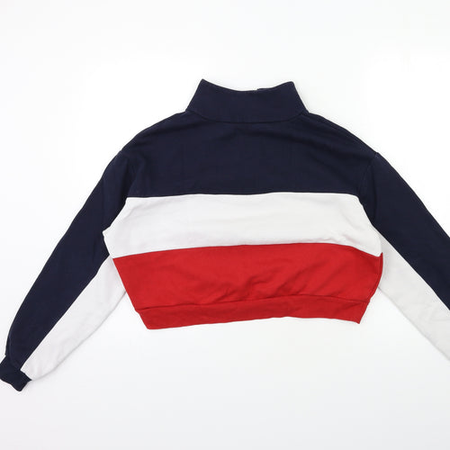 H&M Womens Blue Striped  Pullover Sweatshirt Size S