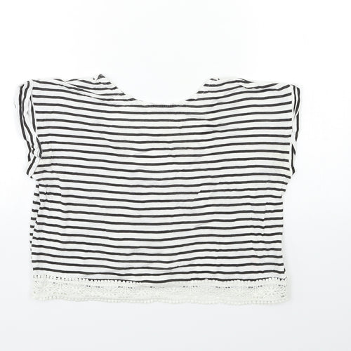 Miss Selfridge Womens Blue Striped  Basic T-Shirt Size 6