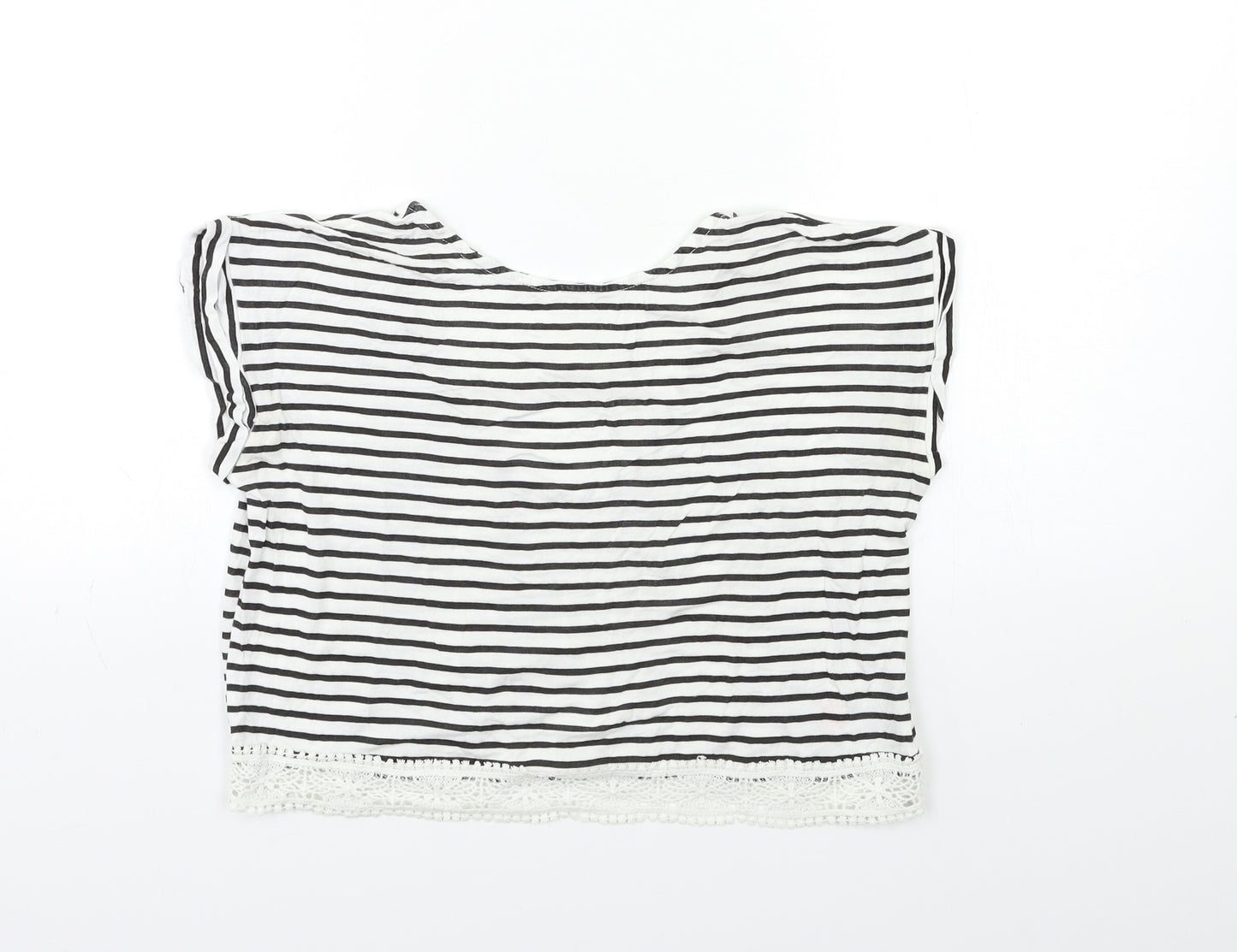 Miss Selfridge Womens Blue Striped  Basic T-Shirt Size 6
