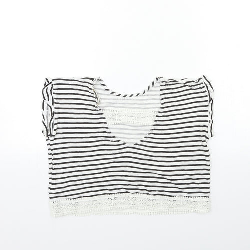 Miss Selfridge Womens Blue Striped  Basic T-Shirt Size 6