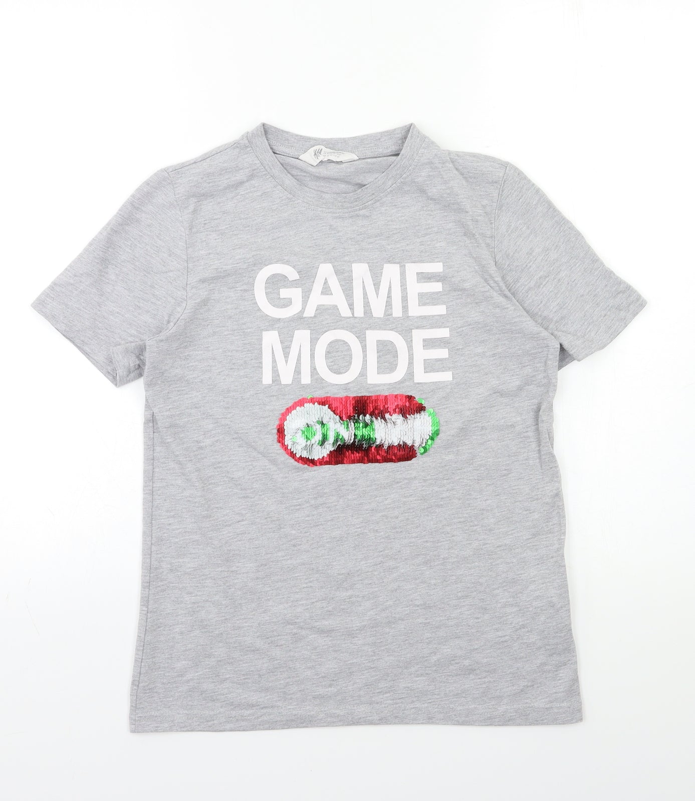 H&M Boys Grey   Basic T-Shirt Size 11-12 Years  - game mode