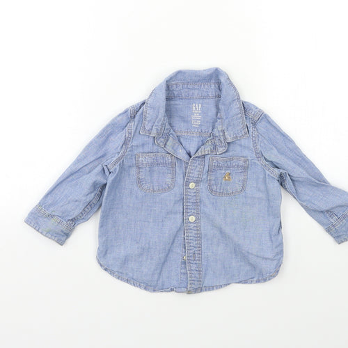 Gap Baby Blue  Denim Basic Button-Up Size 12-18 Months
