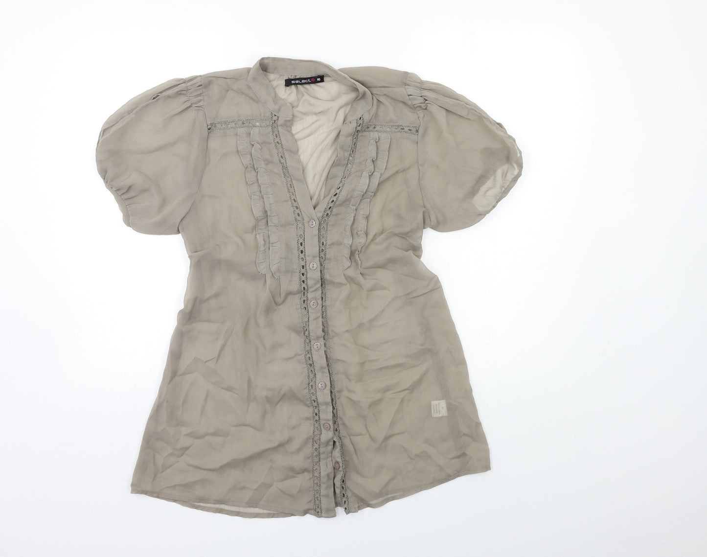 Select Womens Grey   Basic Blouse Size 10