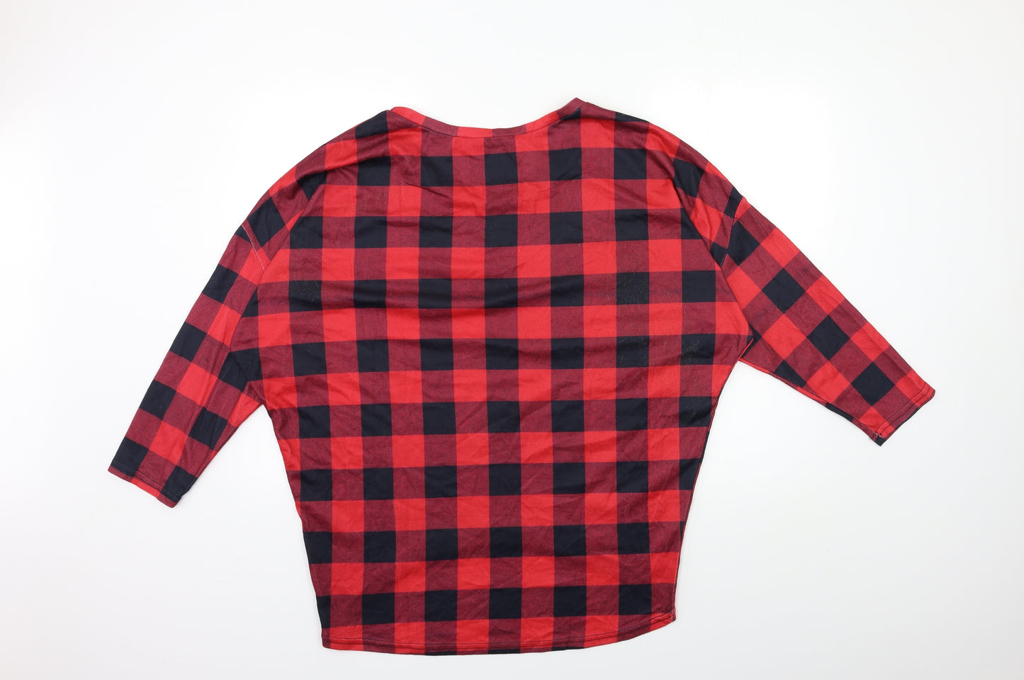 Zanzea Womens Red Check  Basic T-Shirt Size M