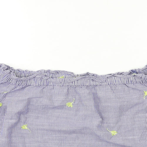 F&F Womens Blue Striped  Basic Blouse Size 8