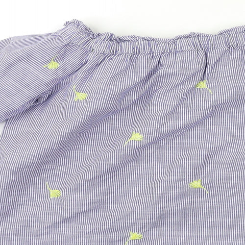 F&F Womens Blue Striped  Basic Blouse Size 8