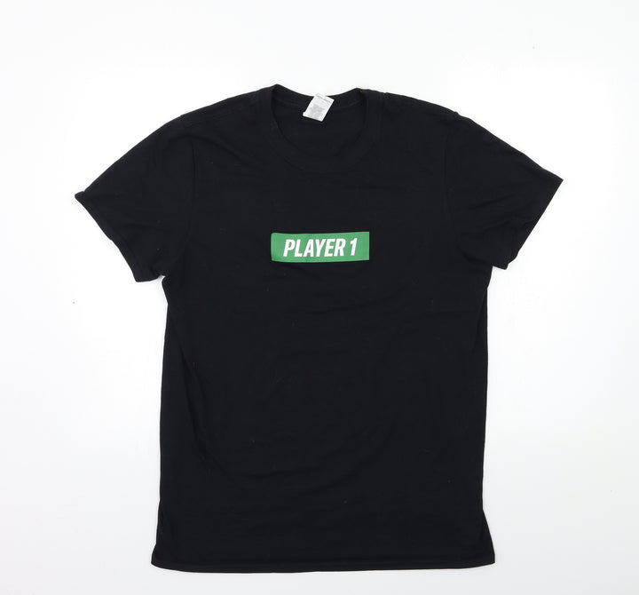 Gildan Mens Black T-Shirt Size M