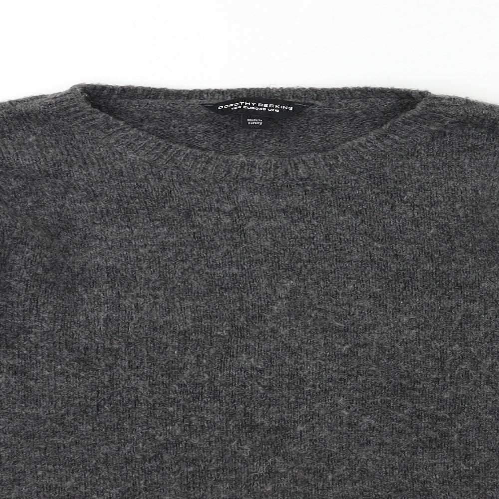Dorothy Perkins Womens Grey  Knit Pullover Jumper Size 10