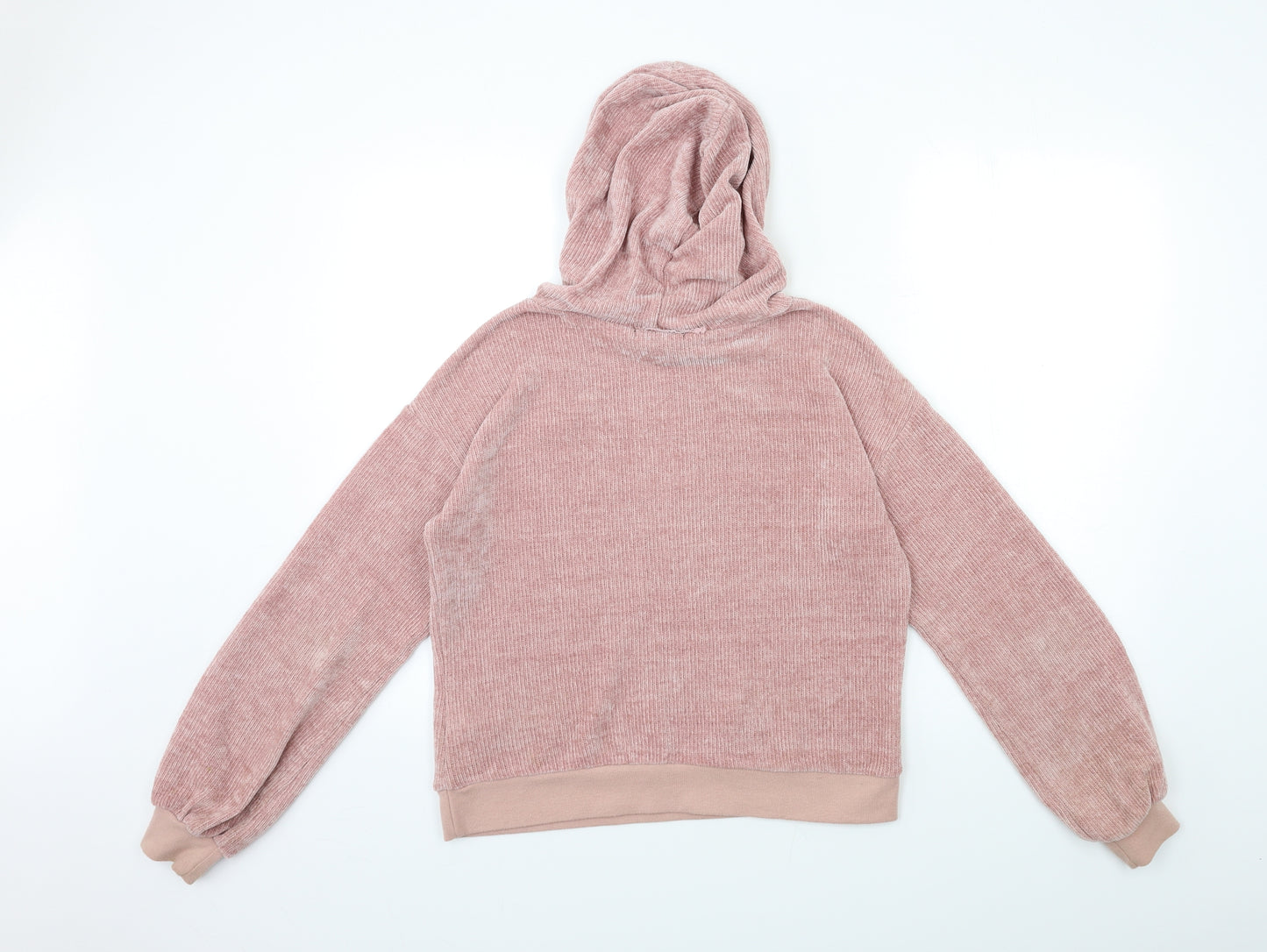 New Look Womens Pink  Knit Pullover Hoodie Size S