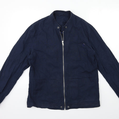 RESERVED & CO Womens Blue   Overcoat Coat Size L