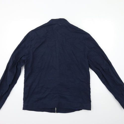 RESERVED & CO Womens Blue   Overcoat Coat Size L