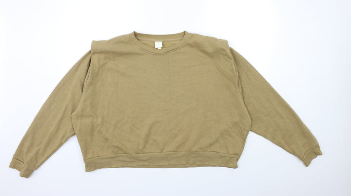 H&M Womens Brown Pullover Sweatshirt Size XL - Padded Shoulders