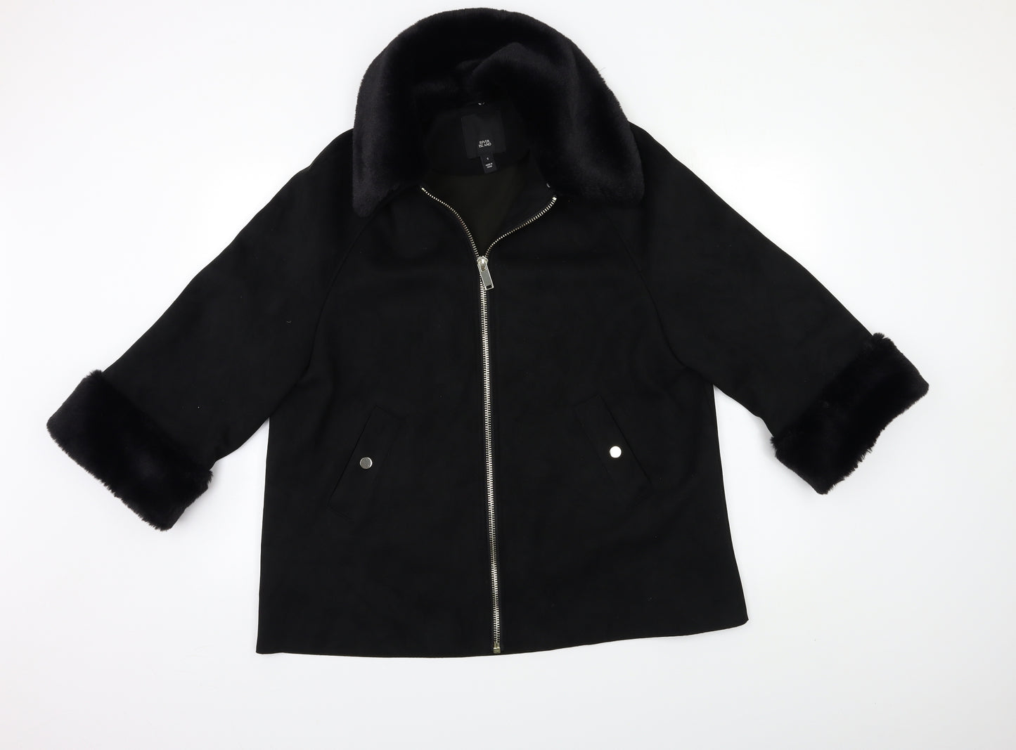 River Island Womens Black   Overcoat Coat Size S