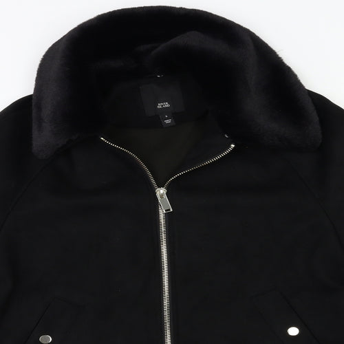 River Island Womens Black   Overcoat Coat Size S