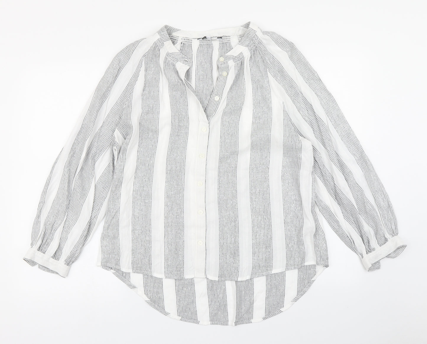 NEXT Womens White Striped  Basic Blouse Size 16