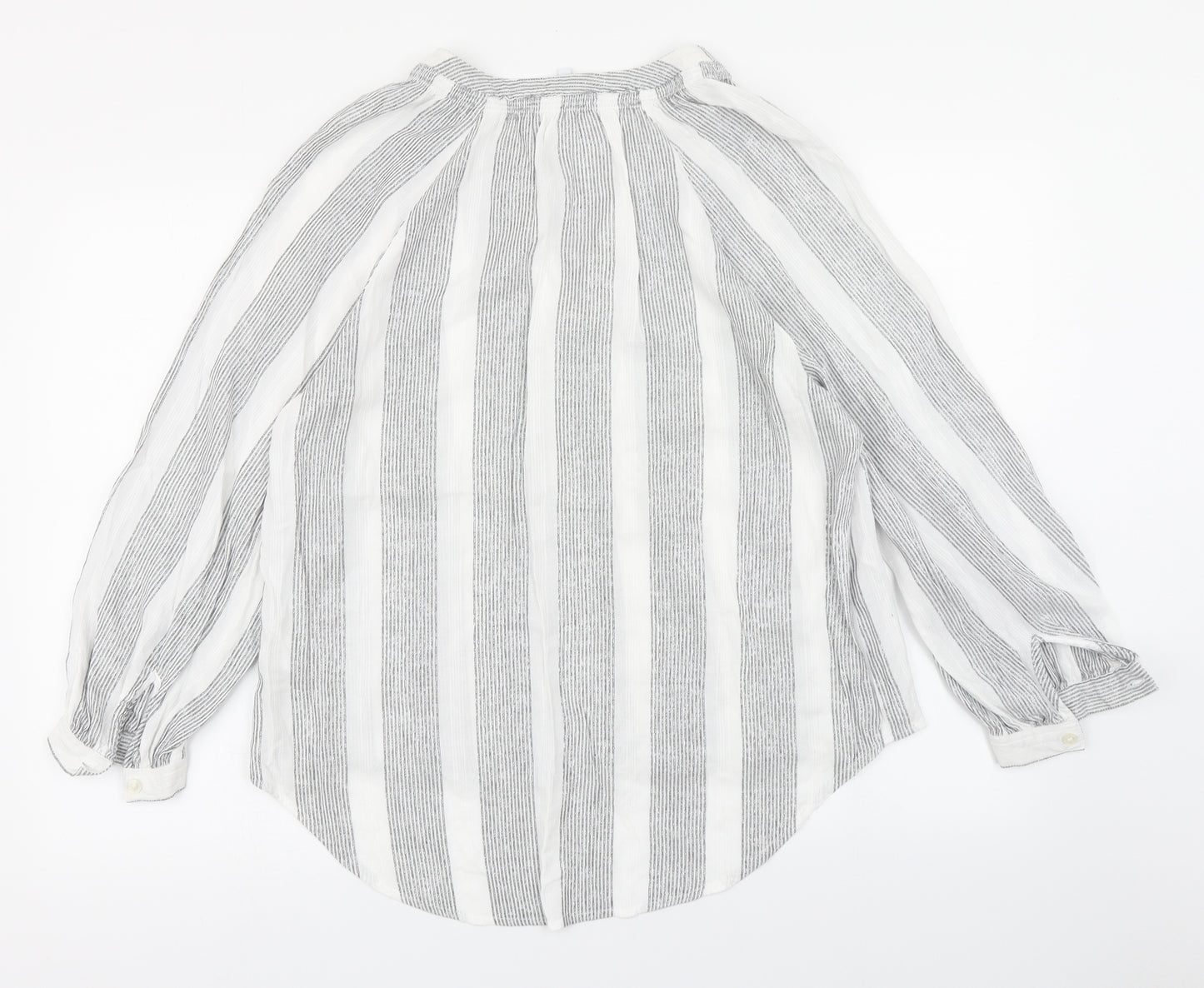 NEXT Womens White Striped  Basic Blouse Size 16