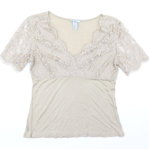 H&M Womens Brown   Basic Blouse Size S