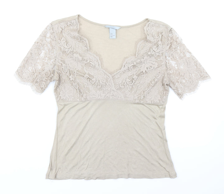 H&M Womens Brown   Basic Blouse Size S
