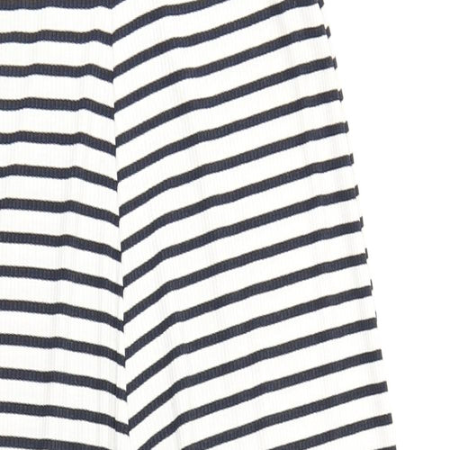 Topshop Womens White Striped  Jumpsuit One-Piece Size 12 L23 in