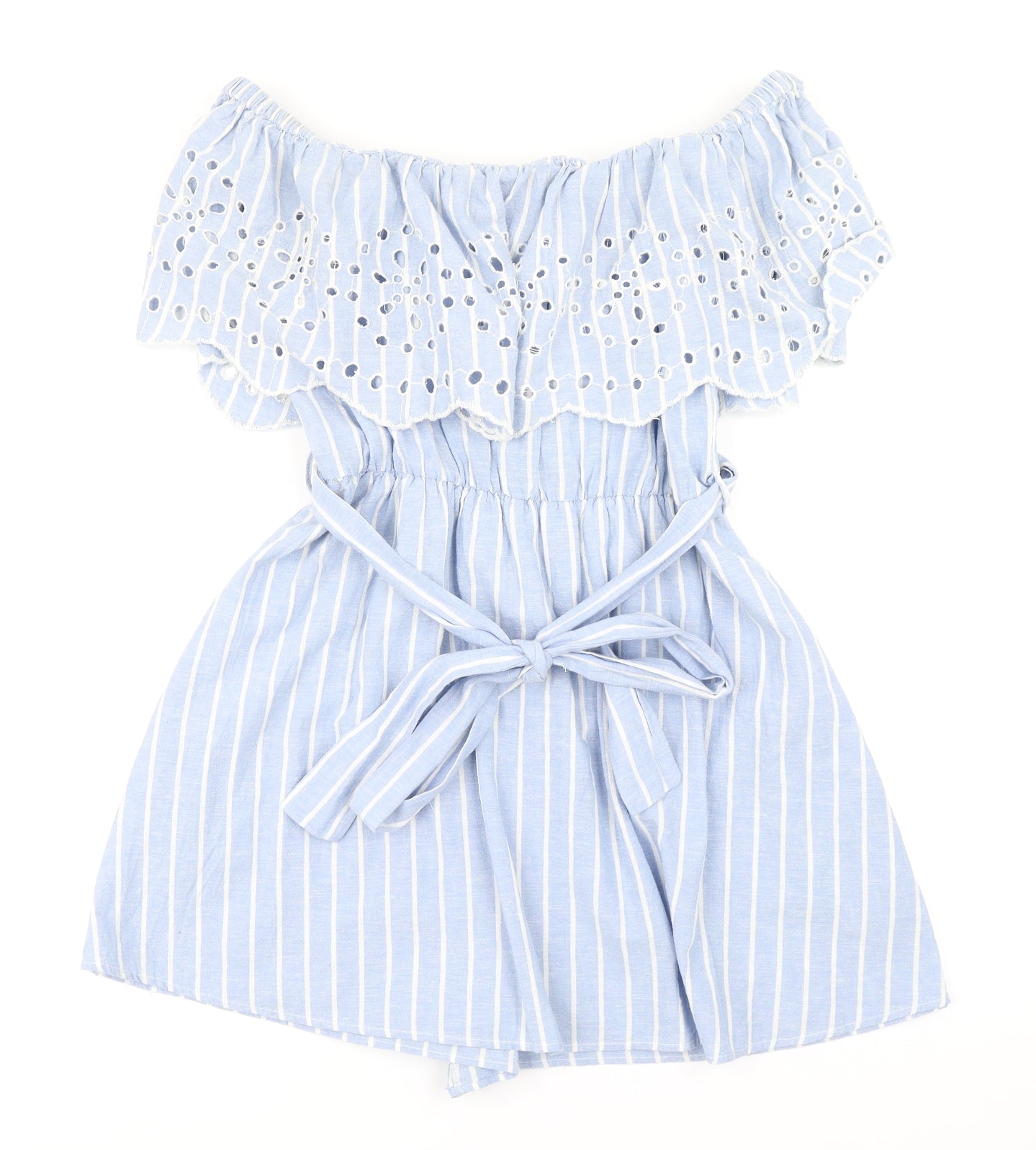Zara Womens Blue Striped  Playsuit One-Piece Size M