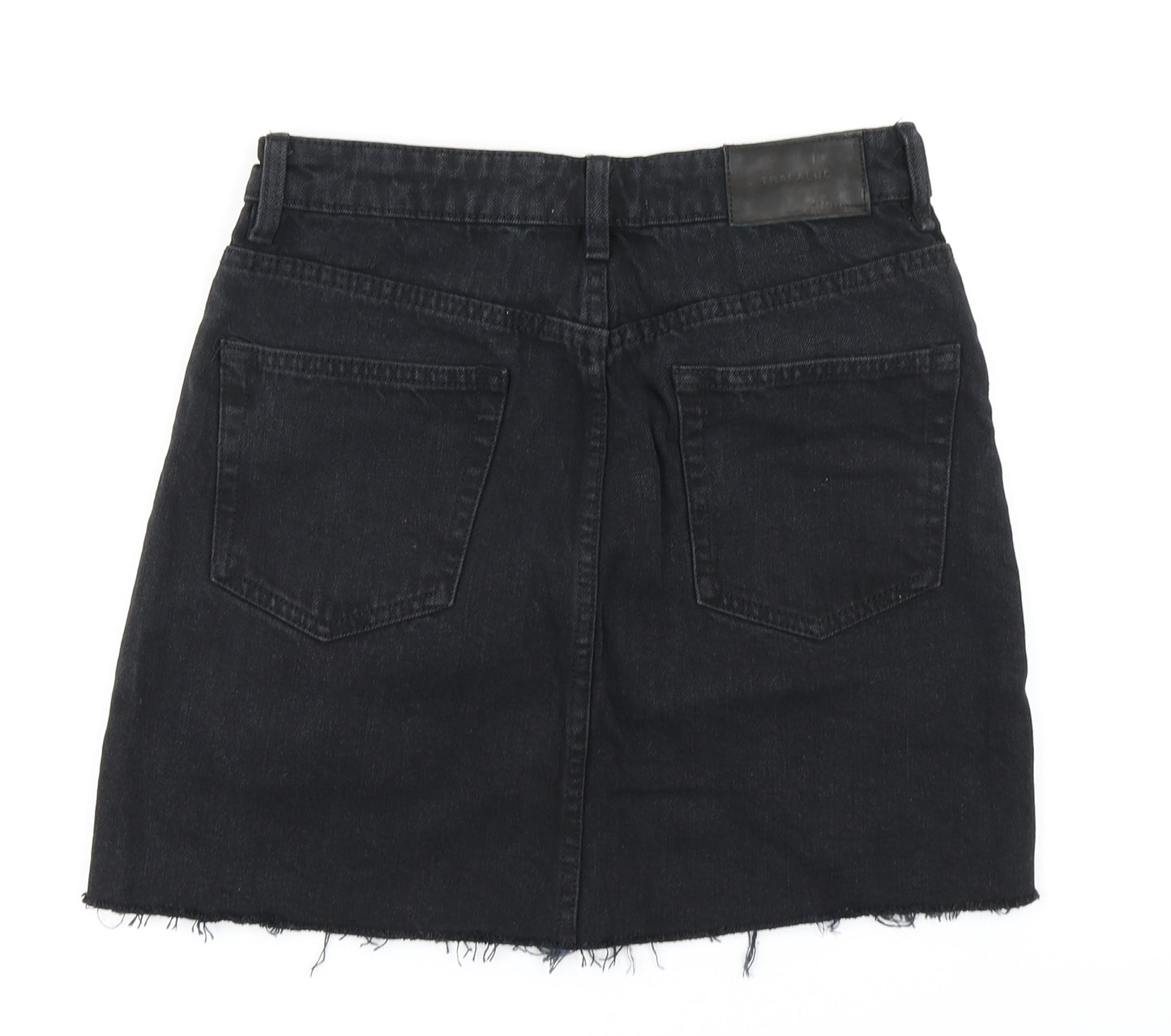 Zara Womens Black  Denim A-Line Skirt Size M